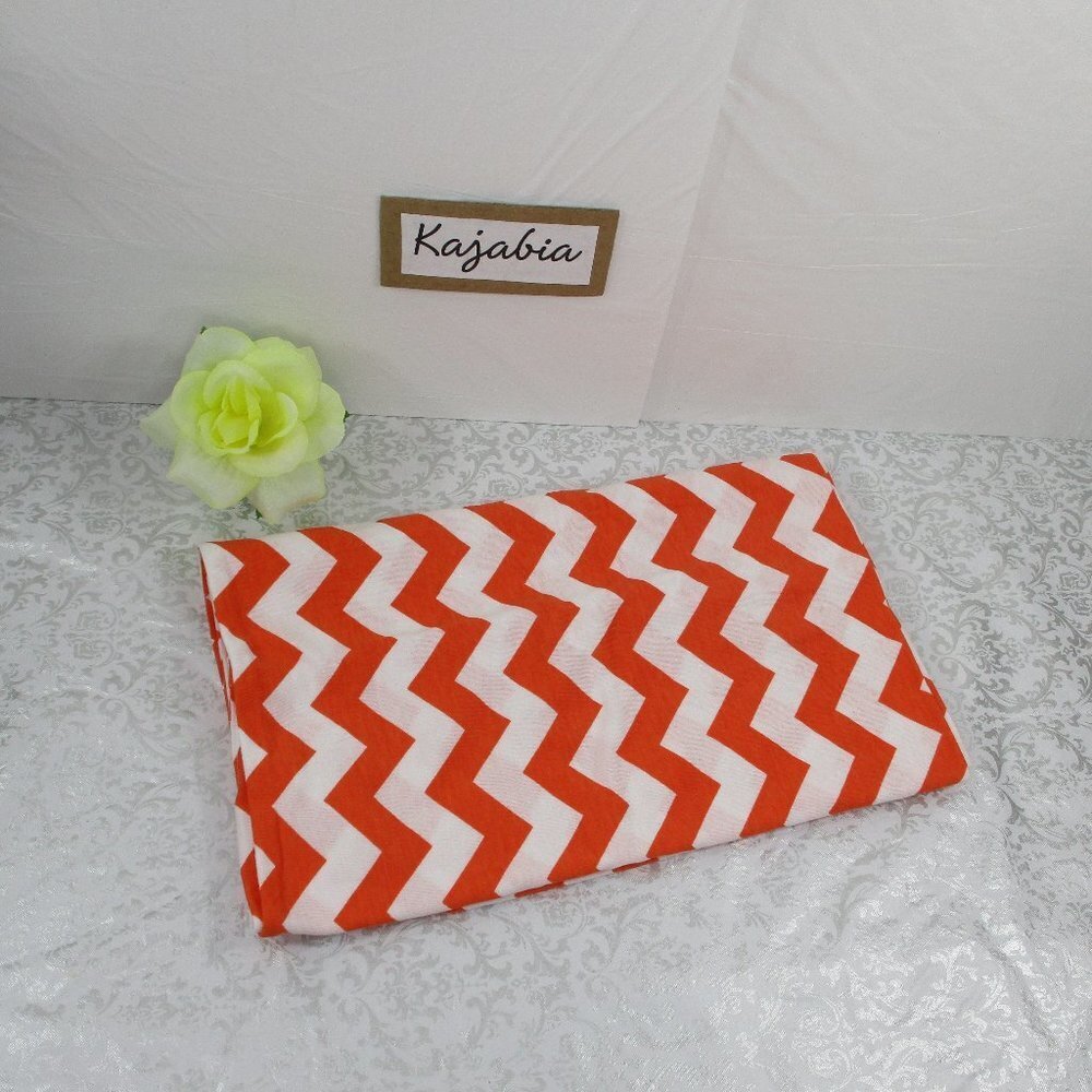 NWOT. Orange-White Infinity Scarf - Picture 5 of 5